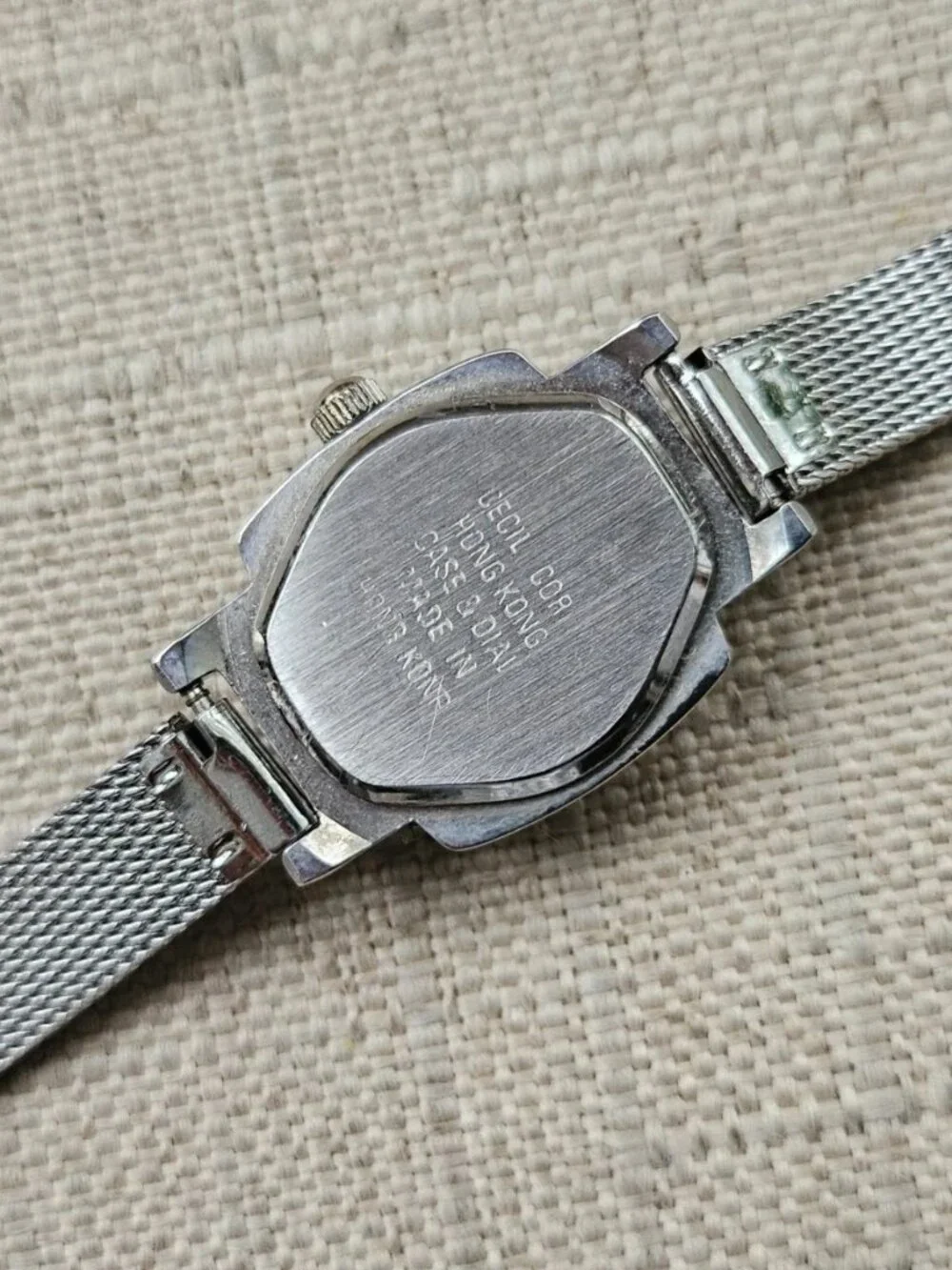 Mudd Women Wristwatch Purple Face Silver Tone Mesh Chain Band Analog Wrist Watch